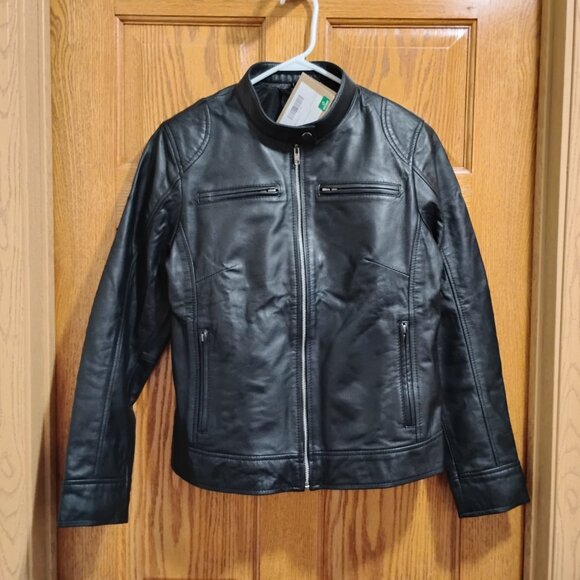 Dodge Women’s Black Biker Genuine Leather Jacket Size L - Picture 7 of 15